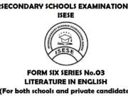 Form Six Joint Exam Series 03 2026 ISESE with Marking Schemes