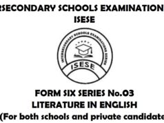 Form Six Joint Exam Series 03 2026 ISESE with Marking Schemes