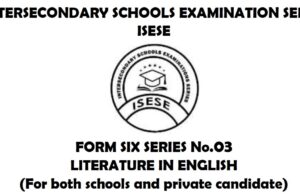 Form Six Joint Exam Series 03 2026 ISESE with Marking Schemes